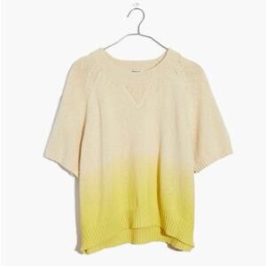 Madewell Dip-Dye Raglan Sweater Tee Pale Citron - Size S